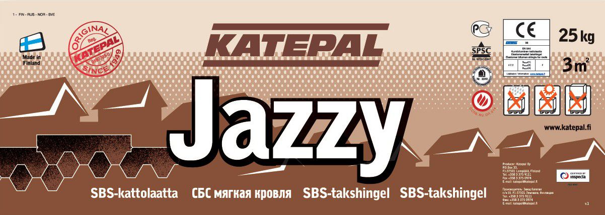 Гибкая битумная черепица Katepal (Катепал) Jazzy
