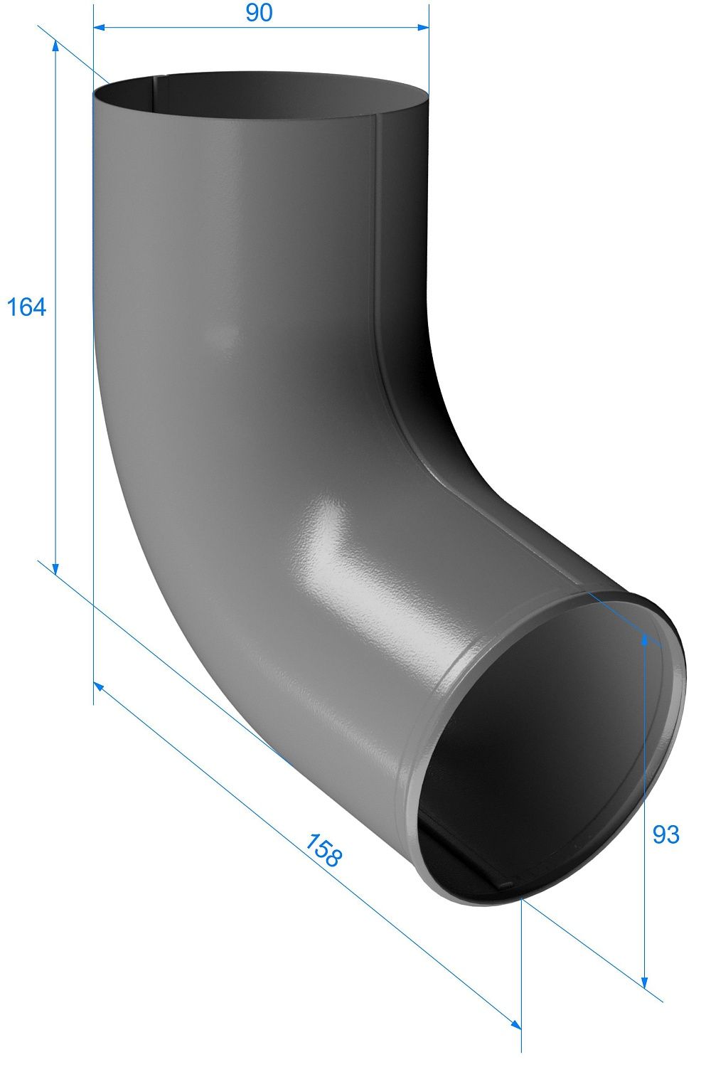 Отвод трубы D90 Docke (Деке) STAL Premium (все цвета) фото в интернет-магазине Кровельщик