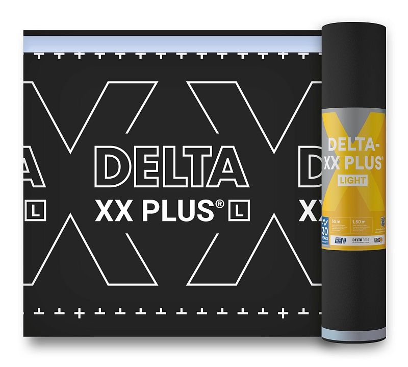 DELTA-XX PLUS LIGHT Диффузионная мембрана для кровли и фасада с закрытыми зазорами фото в интернет-магазине Кровельщик