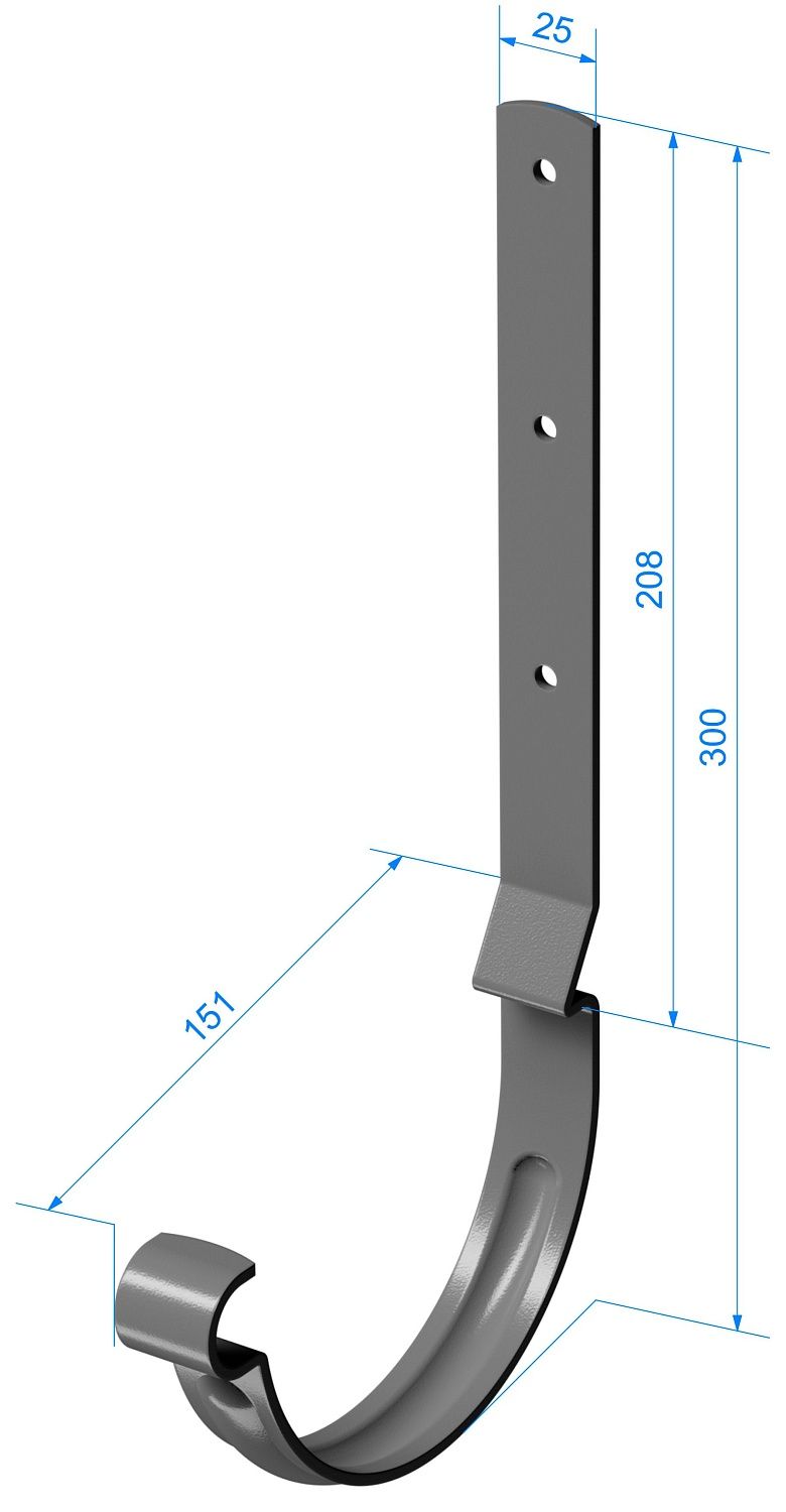Карнизный крюк длинный D125 Docke (Деке) STAL Premium (все цвета) фото в интернет-магазине Кровельщик
